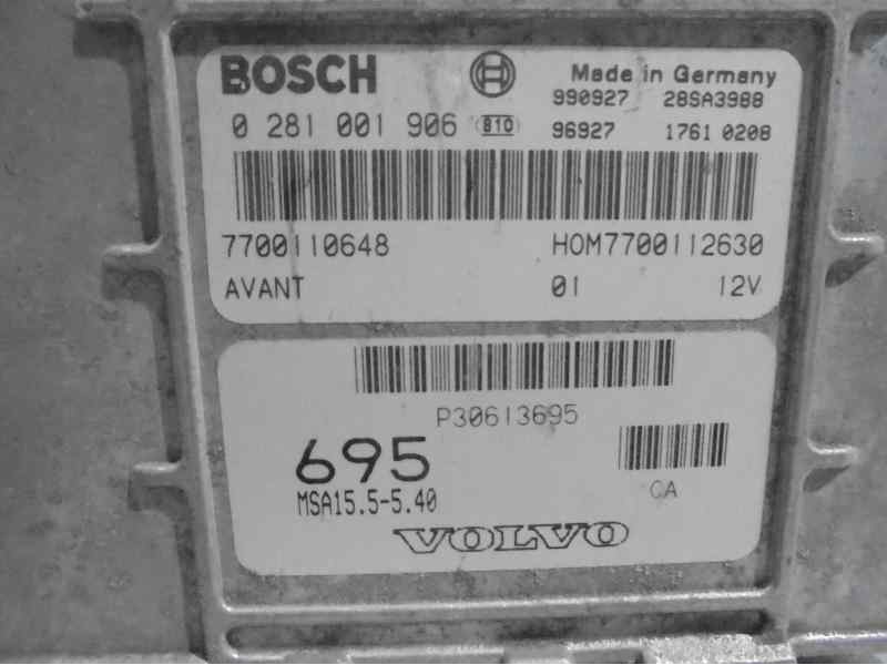 Recambio de centralita motor uce para volvo s40 berlina 1.9 diesel referencia OEM IAM 7700110648 0281001906 BOSCH