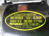 Replacement starter motor for Hyundai Accent (X3) 1.3 CAT OEM IAM reference MC10723 3610011150 MANDO