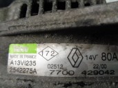 Replacement alternator for Renault Clio II Phase I (B/CBO) 1.6 OEM IAM reference 7700429042 2542275A VALEO