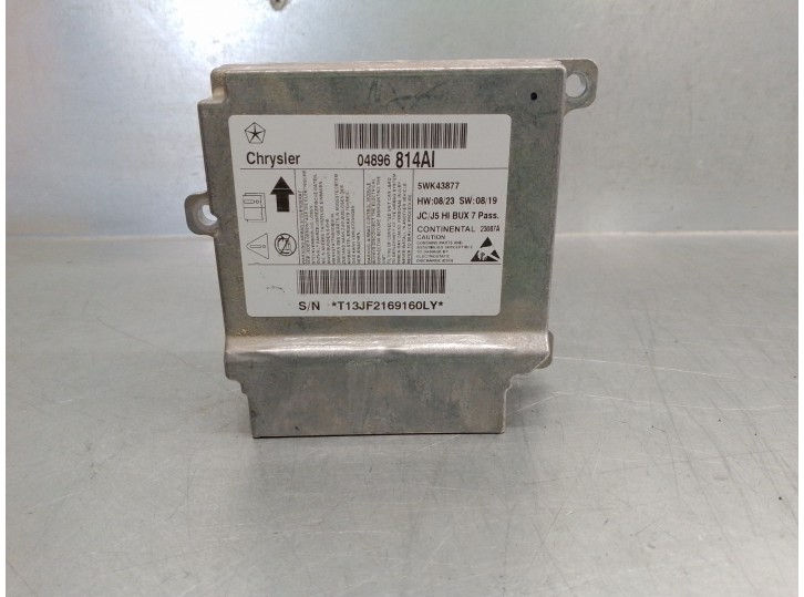 Replacement airbag control unit for Dodge Journey 2.0 16V CRD Cat OEM IAM reference 04896814AI 5WK43877 CONTINENTAL