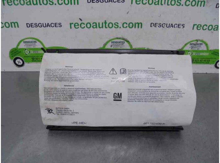 Recambio de airbag delantero derecho para opel zafira b 1.9 cdti referencia OEM IAM 13111177 