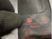 Recambio de cinturon seguridad trasero derecho para seat altea (5p1) 2.0 tdi referencia OEM IAM 5P0857805D 