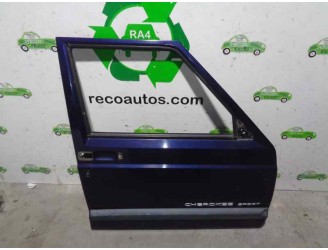 Replacement right front door for Jeep Cherokee (XJ) 2.5 turbodiesel OEM IAM reference 55235250 DARK BLUE 5 DOORS