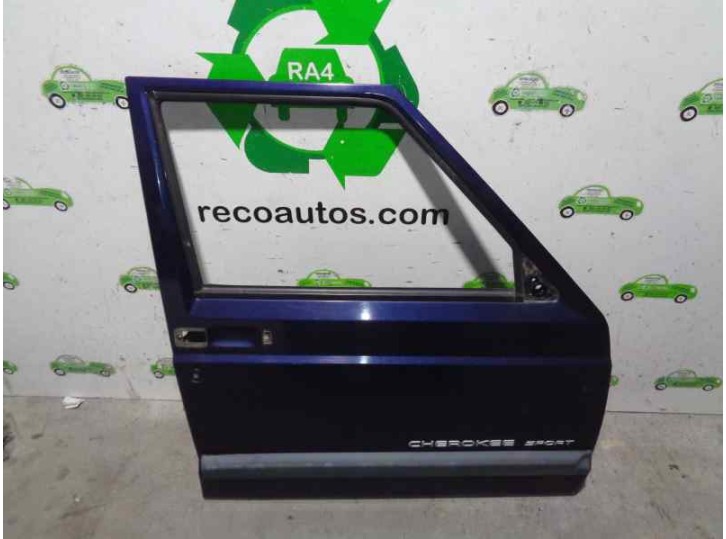 Replacement right front door for Jeep Cherokee (XJ) 2.5 turbodiesel OEM IAM reference 55235250 DARK BLUE 5 DOORS
