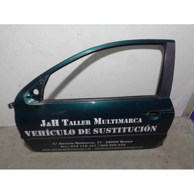 Recambio de puerta delantera izquierda para peugeot 206 berlina xr referencia OEM IAM 9002K6 VERDE ROTULADA 3 PUERTAS