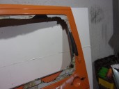 Recambio de puerta lateral corredera derecha para volkswagen crafter 2.0 tdi referencia OEM IAM 2E1843108AN NARANJA ROTULADA 5 P