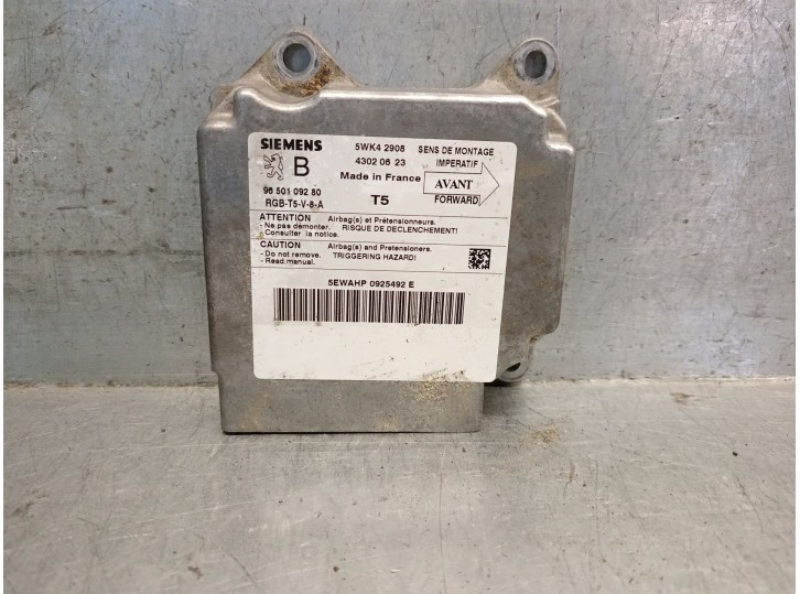 Recambio de centralita airbag para peugeot 307 (s1) 2.0 hdi cat referencia OEM IAM 9650109280  5WK42908 SIEMENS