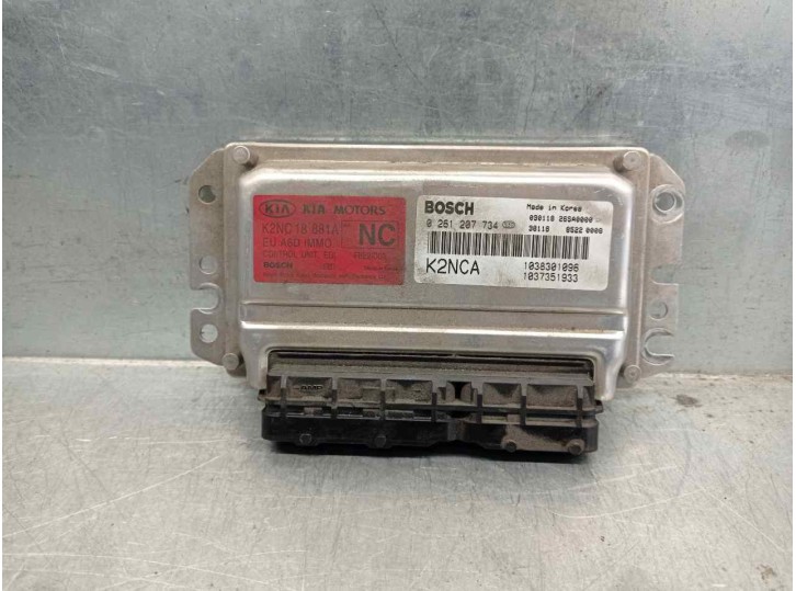Recambio de centralita motor uce para kia shuma ii 1.6 cat referencia OEM IAM K2NC18881A 0261207734 BOSCH