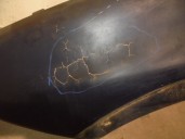 Recambio de aleta delantera izquierda para ssangyong musso 2.9 d referencia OEM IAM 5181105220 AZUL 