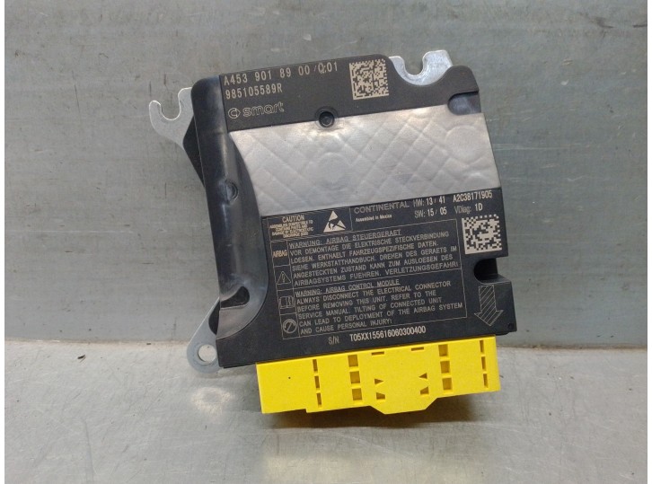 Recambio de centralita airbag para smart fortwo coupe 0.9 turbo cat referencia OEM IAM A4539018900 985105589R CONTINENTAL