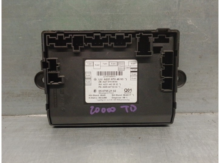 Recambio de centralita asientos para mercedes-benz clase s (w221) berlina 320 / 350 cdi 4-matic (221.080) referencia OEM IAM A22