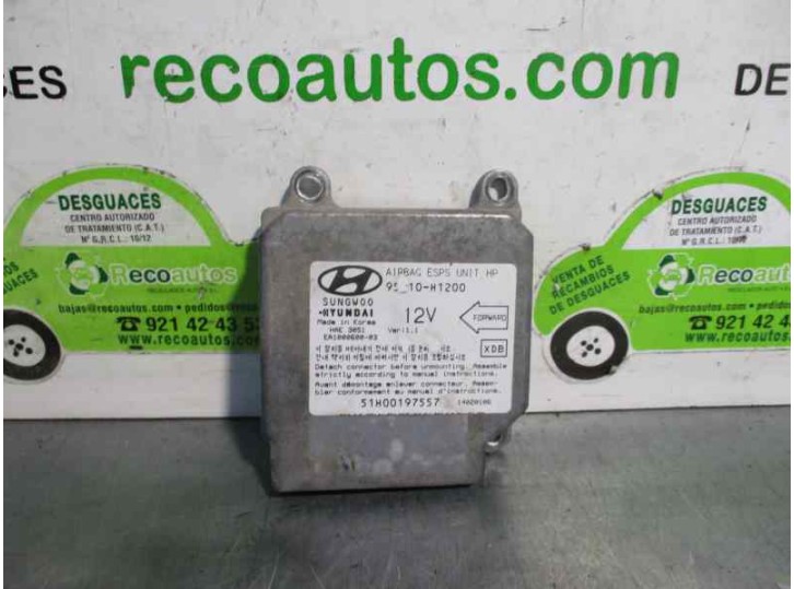 Replacement airbag control unit for Hyundai Terracan (HP) 2.9 CRDi CAT OEM IAM reference 95910H1200 EA100060003 