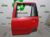 Replacement rear left door for Mazda 2 sedan (DY) 1.4 diesel cat OEM IAM reference DDY07302X RED 5 DOORS