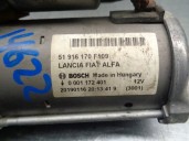 Replacement starter motor for Fiat Tipo II (357) Sedan 1.3 16V M-Jet cat OEM IAM reference 51916170 0001172401 BOSCH