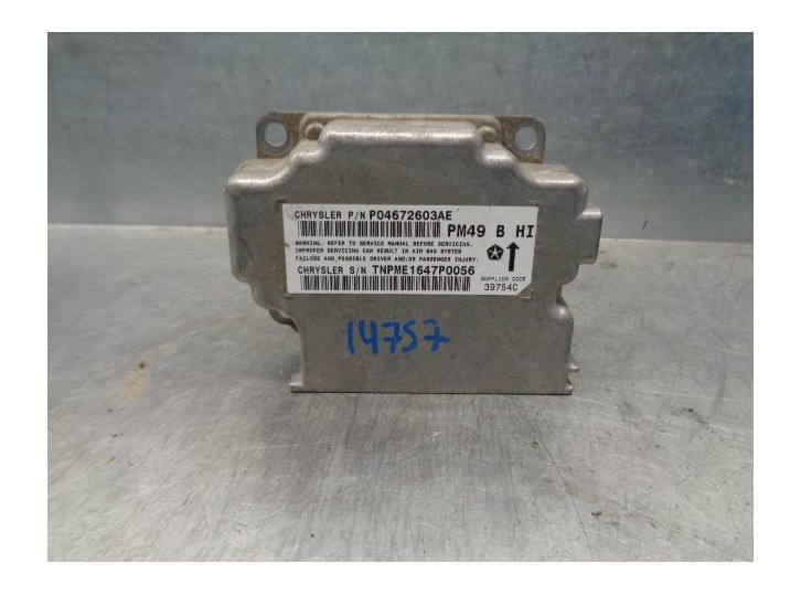 Recambio de centralita airbag para dodge caliber 2.0 16v crd cat referencia OEM IAM P04672603AE 4672603AE 