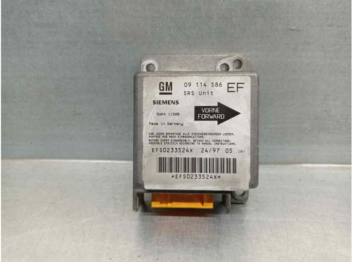 Recambio de centralita airbag para opel tigra 1.4 16v referencia OEM IAM 09114586EF 5WK41150B SIEMENS