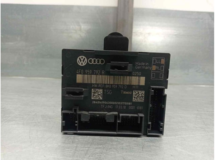 Recambio de centralita cierre para audi q7 (4l) 3.0 v6 24v tdi referencia OEM IAM 4F0959792R 8K0959792D TEMIC