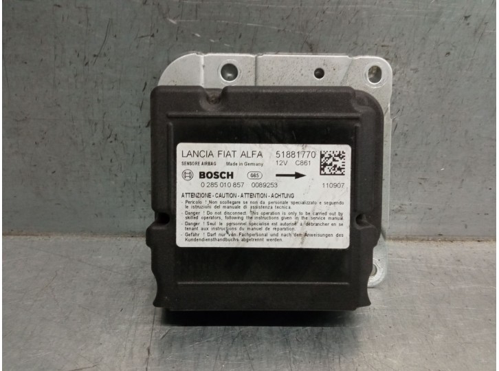 Recambio de centralita airbag para fiat doblo 1.3 16v jtd cat referencia OEM IAM 51881770 0285010857 BOSCH 