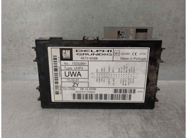 Replacement control unit for Opel Zafira B 1.9 16V CDTI CAT (Z 19 DTH / LRD) OEM IAM reference 13252891 497316088 DELPHI GRUNDIG