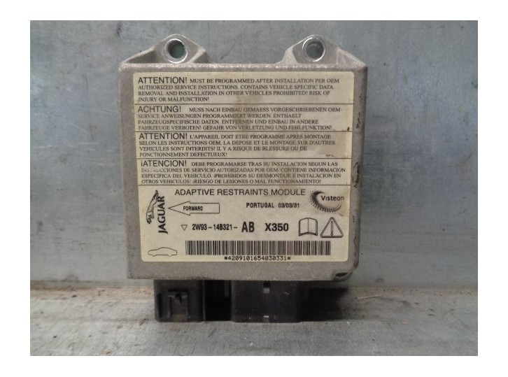 Replacement airbag ECU for Jaguar XJ 4.2 V8 32v cat OEM IAM reference 2W9314B321AB 