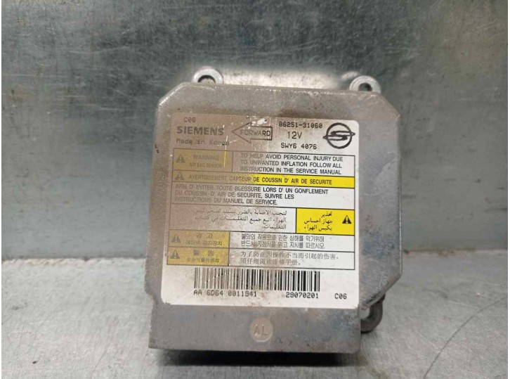 Recambio de centralita airbag para ssangyong actyon 2.0 td cat referencia OEM IAM 8625131060 5WY64076 SIEMENS