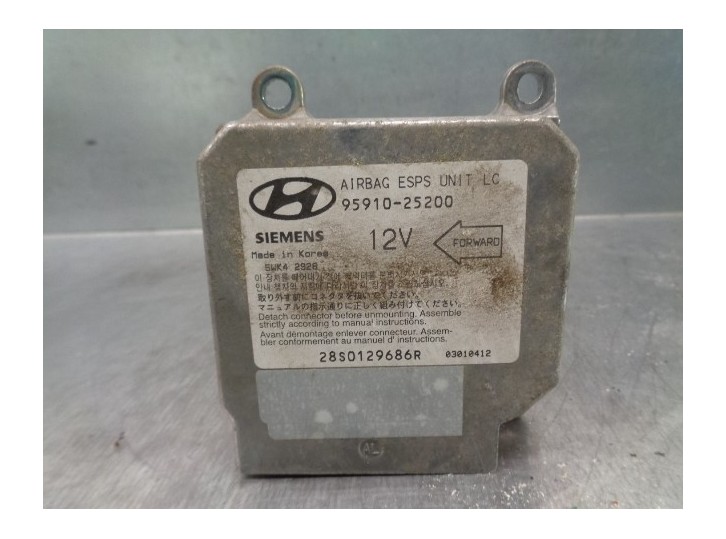 Replacement airbag control unit for Hyundai Accent (LC) 1.3 cat OEM IAM reference 9591025200 5WK42928 SIEMENS
