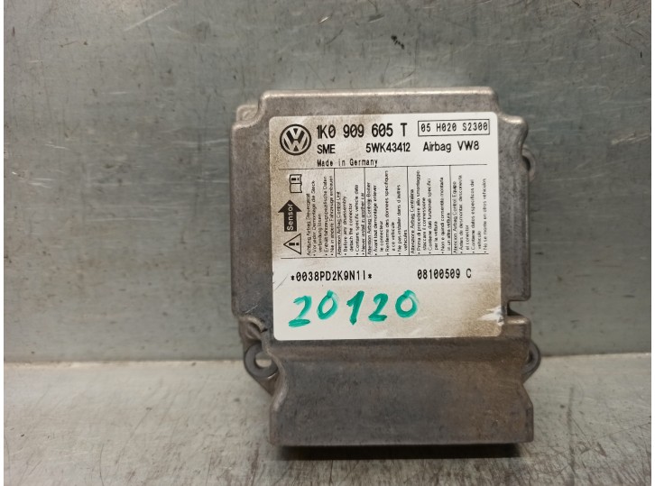Recambio de centralita airbag para skoda octavia combi (1z5) 2.0 tdi dpf referencia OEM IAM 1K0909605T 5WK43412 SME