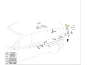 Replacement rear moldings for Mercedes-Benz V-Class (W447) OEM IAM reference A4476940825 LEFT 
