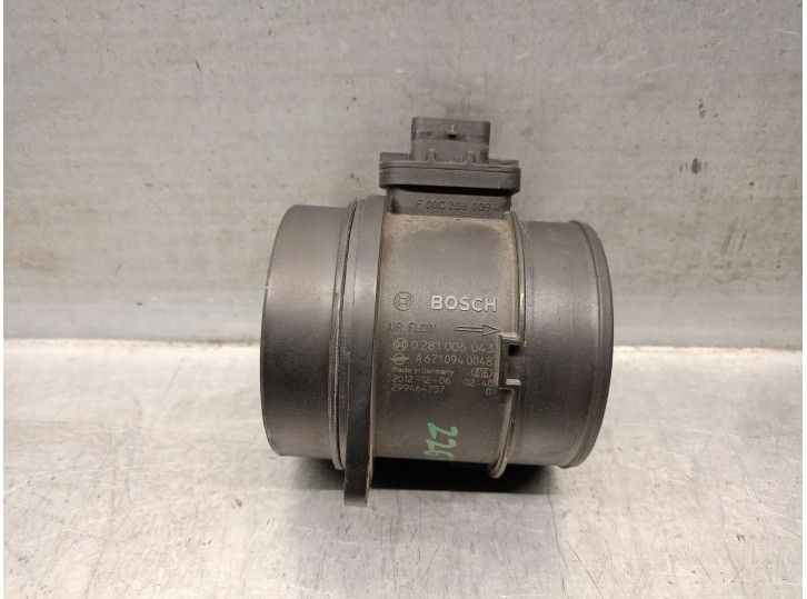 Replacement mass air flow sensor for SsangYong Rodius II 2.0 XDi OEM IAM reference A6710940048 0281006043 BOSCH