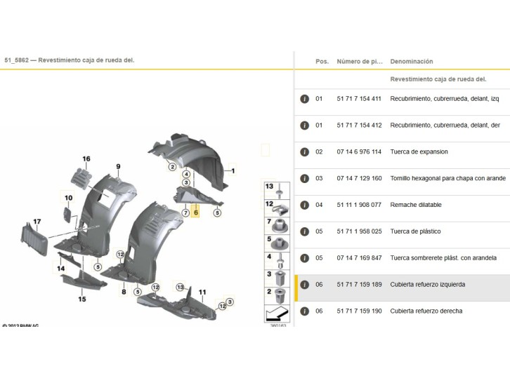 Recambio de moldura para bmw 3 coupé (e92) 320 d referencia OEM IAM 51717159189 51717159189 
