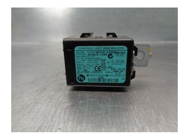 Replacement immobilizer control unit for Kia Optima 1.7 CRDi cat OEM IAM reference 95420D4000 4A78101000 