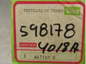 Recambio de pastillas de freno para peugeot 505 berlina referencia OEM IAM 598178  VALEO