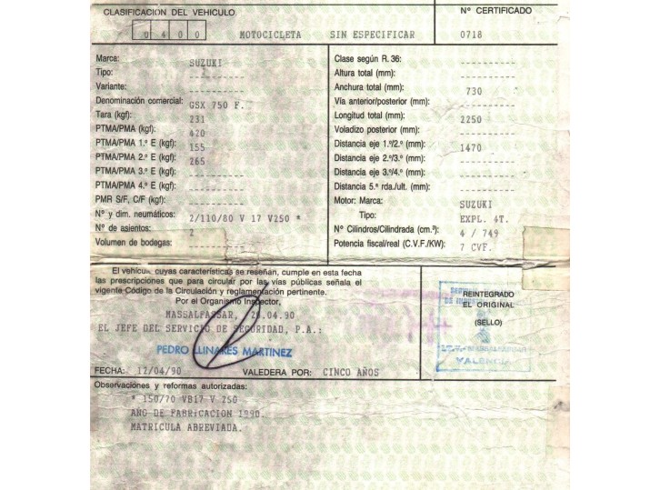 suzuki gsx-r 750/1100 (1984-1989) del año 1990