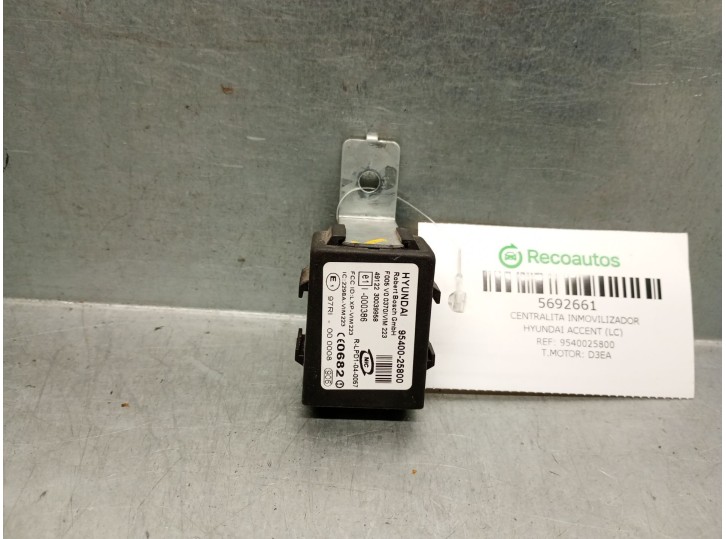 Replacement immobilizer control unit for Hyundai Accent (LC) 1.5 CRDi CAT OEM IAM reference 9540025800 F005V00370 BOSCH