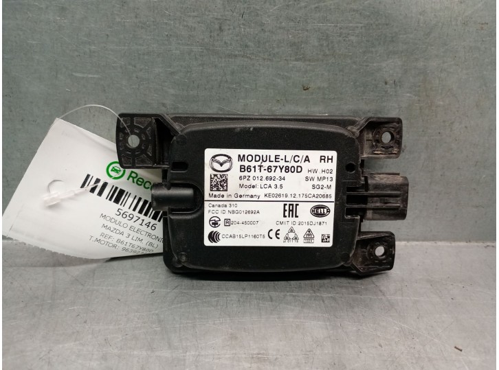 Recambio de modulo electronico para mazda 3 lim. (bl) 2.2 turbodiesel cat referencia OEM IAM B61T67Y80D 6PZ01269234