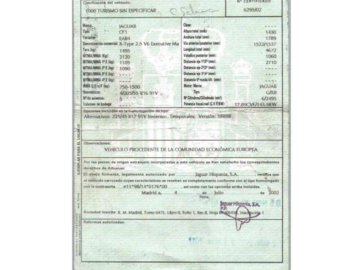jaguar x-type del año 2002