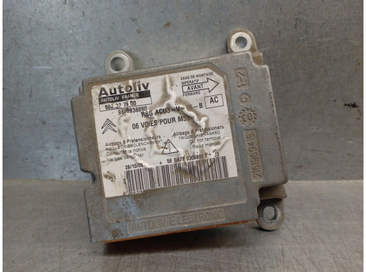 Recambio de centralita airbag para citroën berlingo 1.9 diesel referencia OEM IAM 9648938880  602327600 AUTOLIV