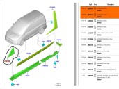 Recambio de molduras delanteras para ford transit courier b460 furgoneta/monovolumen 1.5 tdci referencia OEM IAM ET7617E676A 245