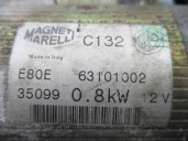 Recambio de motor arranque para fiat seicento (187) 1.1 referencia OEM IAM 63101002 MAGNETI MARELLI
