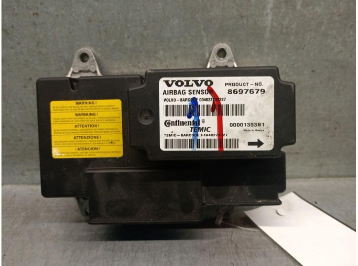Replacement airbag control unit for Volvo V50 Estate 2.4i Kinetic OEM IAM reference 8697679 F4V4B27A727