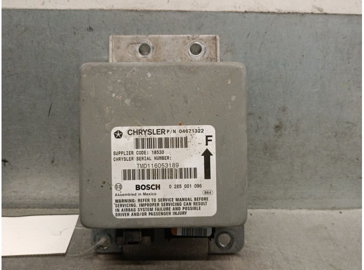 Replacement airbag control unit for Chrysler Stratus Cabrio (JX) 2.5 CAT OEM IAM reference 04671322 0285001096