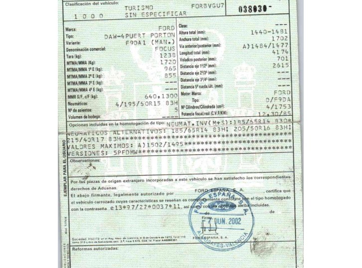 FORD FOCUS I (DAW, DBW)