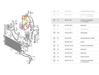 Recambio de tubos aire acondicionado para audi q5 (fyb, fyg) 50 tfsi e quattro referencia OEM IAM 80A816706J 80A816706J 