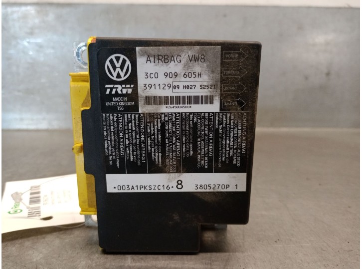 Recambio de centralita airbag para seat leon (1p1) 2.0 tdi 16v referencia OEM IAM 3C0909605H 