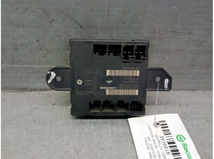 Recambio de centralita cierre para chrysler grand voyager v (rt) 2.8 crd referencia OEM IAM 42859C3079 