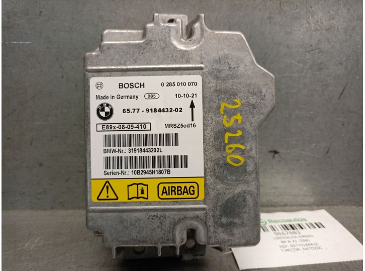Recambio de centralita airbag para bmw x1 (e84) sdrive 18 d referencia OEM IAM 65779184432 0285010070