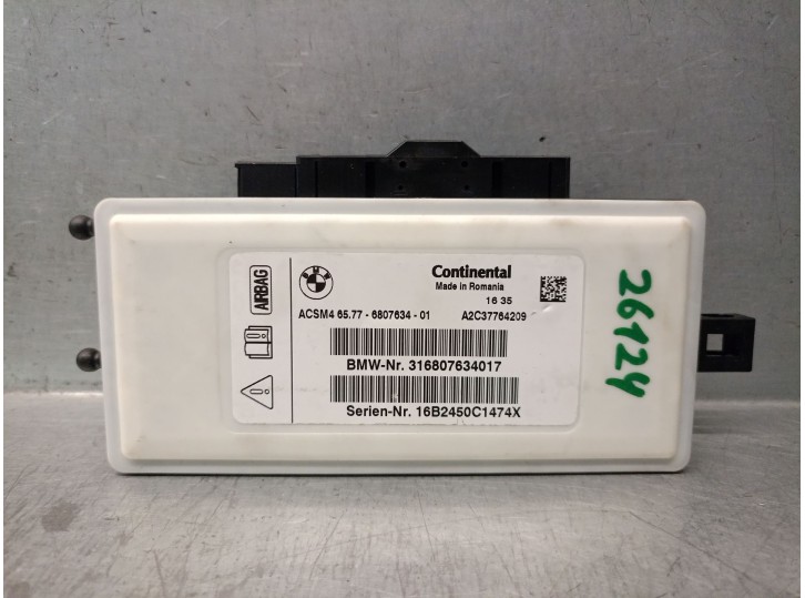 Recambio de centralita airbag para bmw 5 (f10) 520 d referencia OEM IAM 65776807634 A2C37764209