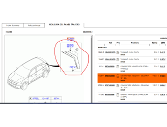 Replacement rear moldings for Kia Niro I (DE) e-Niro OEM IAM reference 87362G5000 