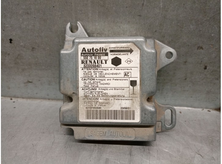Replacement airbag control module for Renault Kangoo Express (FC0/1_) D 55 1.9 (FC0D); OEM/IAM references: 8200098401 8200098401