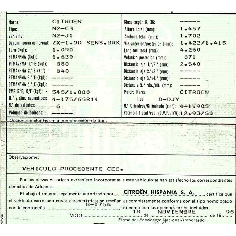 citroen zx break del año 1996